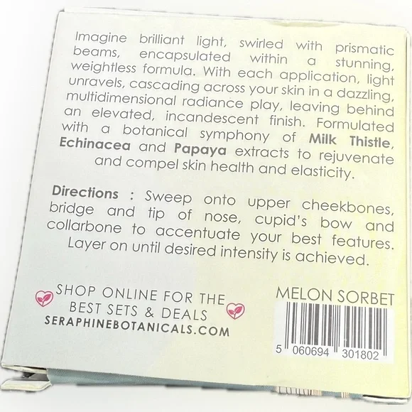 🩷SERAPHINE BOTANICALS🩷First Light Superfine Ultra Beaming Baked Highlighter/NIB - Picture 6 of 10